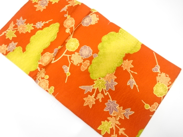 JAPANESE NAGOYA OBI / UNUSED / MAPLE LEAVES